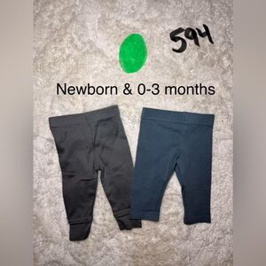 Stylish Newborn Leggings Set - Black and Blue